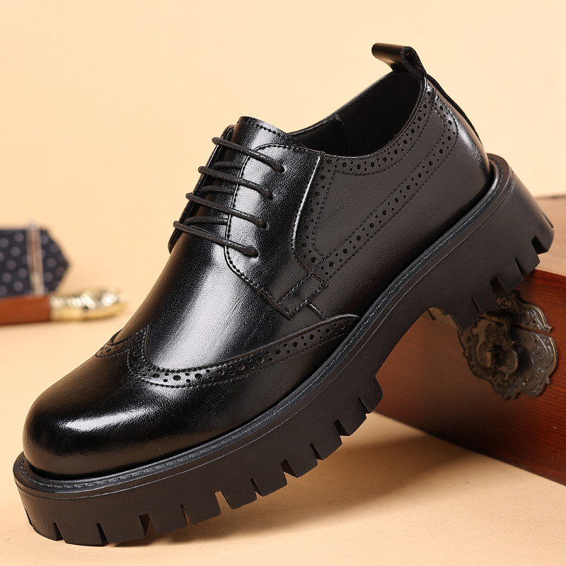 Men'S Shoes Smart - Мужские кожаные туфли на массивной подошве